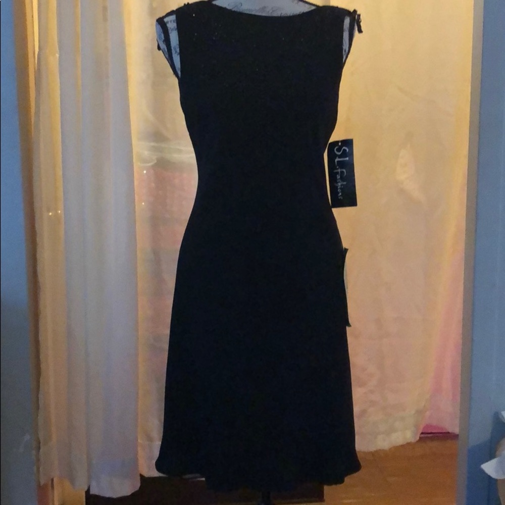 S.L. Fashions Black Party Dress